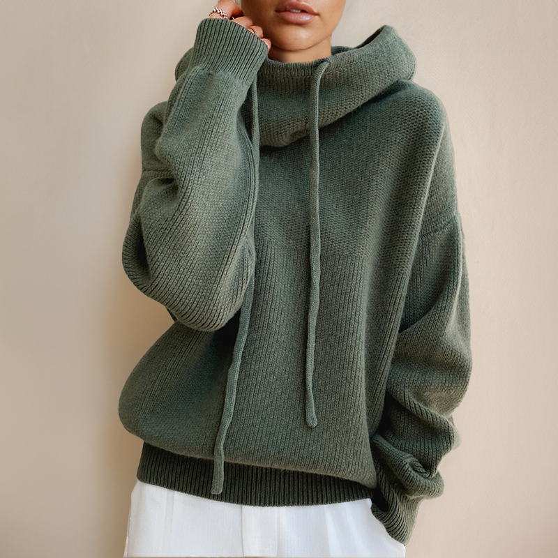 Nicole | Damen Winterpullover mit Kapuze und lockerem Schnitt - Elle Zürich