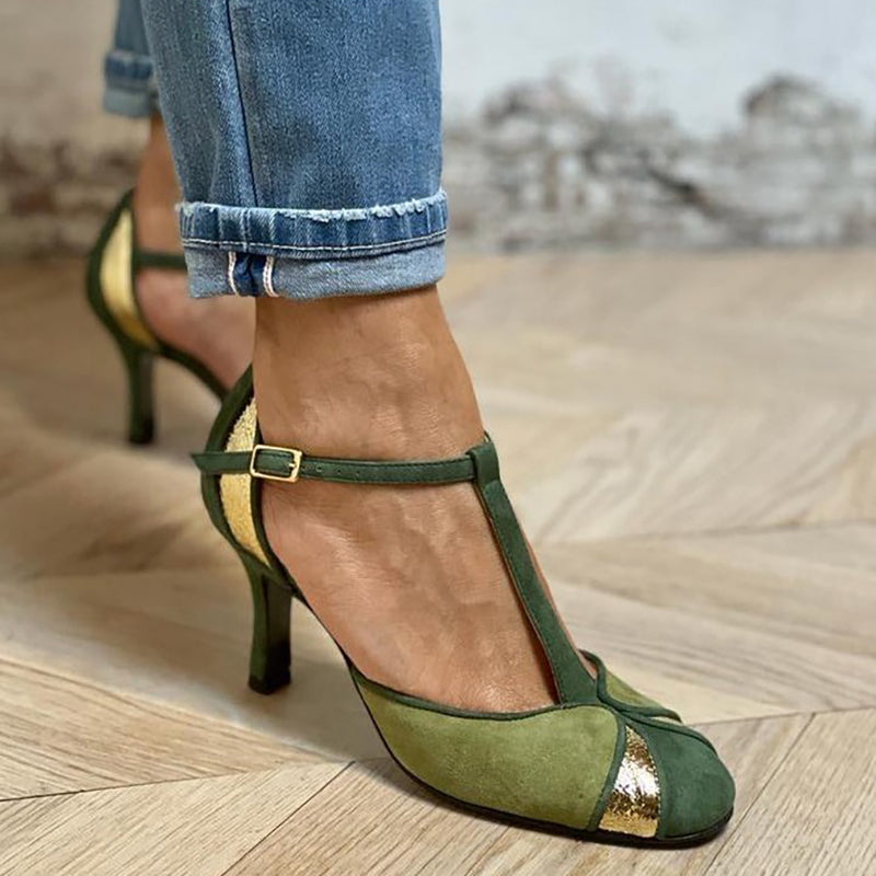 Veronika | Patchwork-Pumps Mit T-Riemen Und Geschlossener Spitze - Elle Zürich