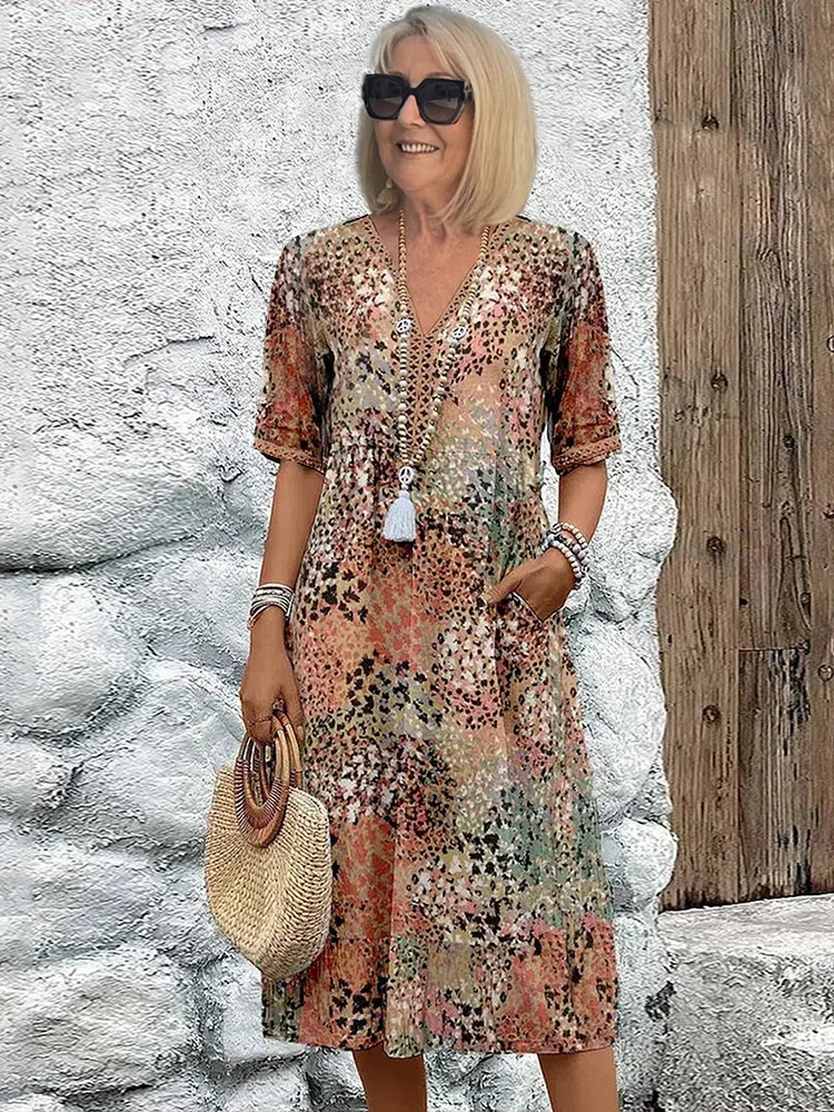 Angela | Stilvolles Sommer-Maxikleid mit Print - Elle Zürich