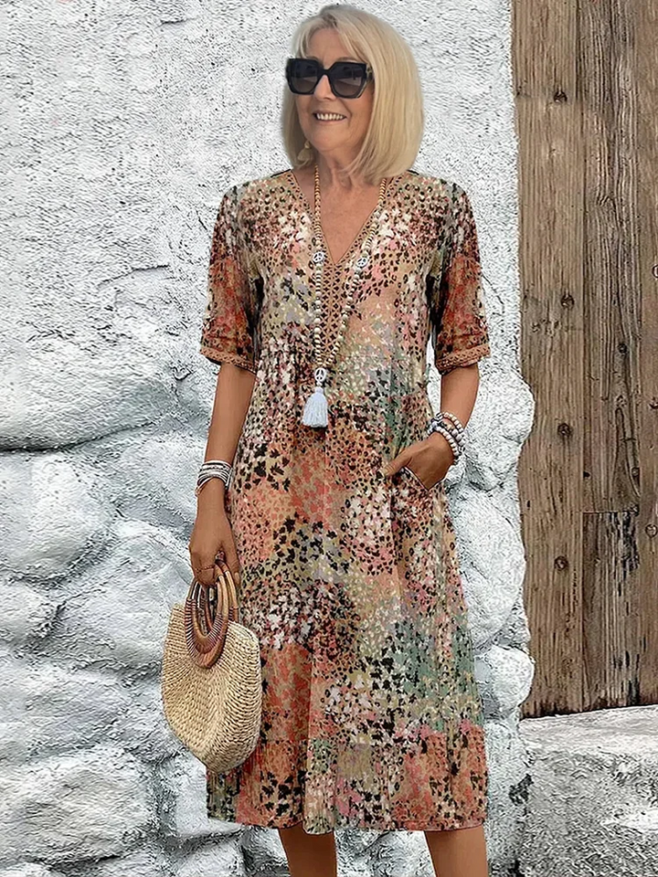 Angela | Stilvolles Sommer-Maxikleid mit Print - Elle Zürich
