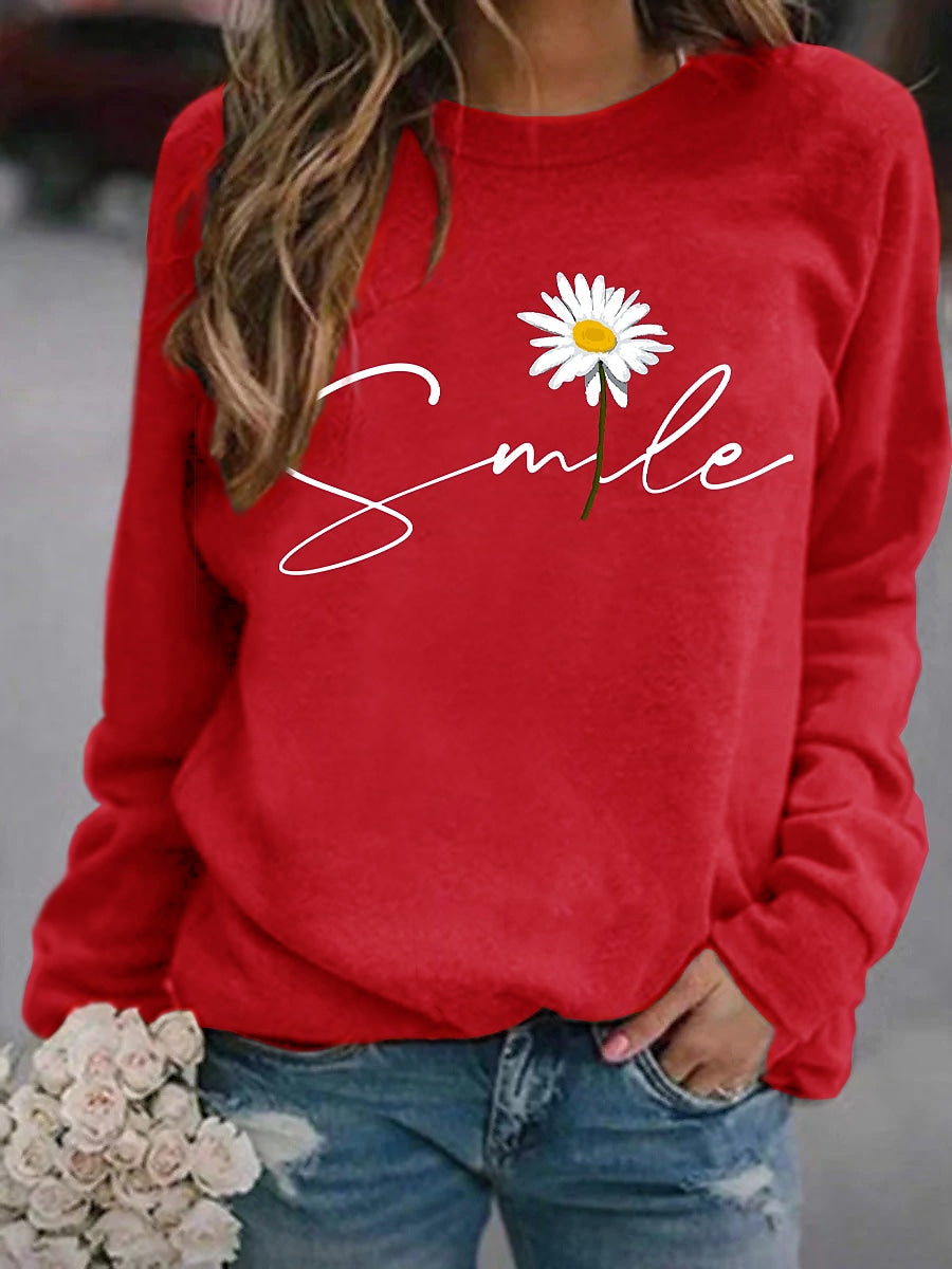 Elfriede | Damen Winter-Sweatshirt mit Smile-Motiv - Elle Zürich