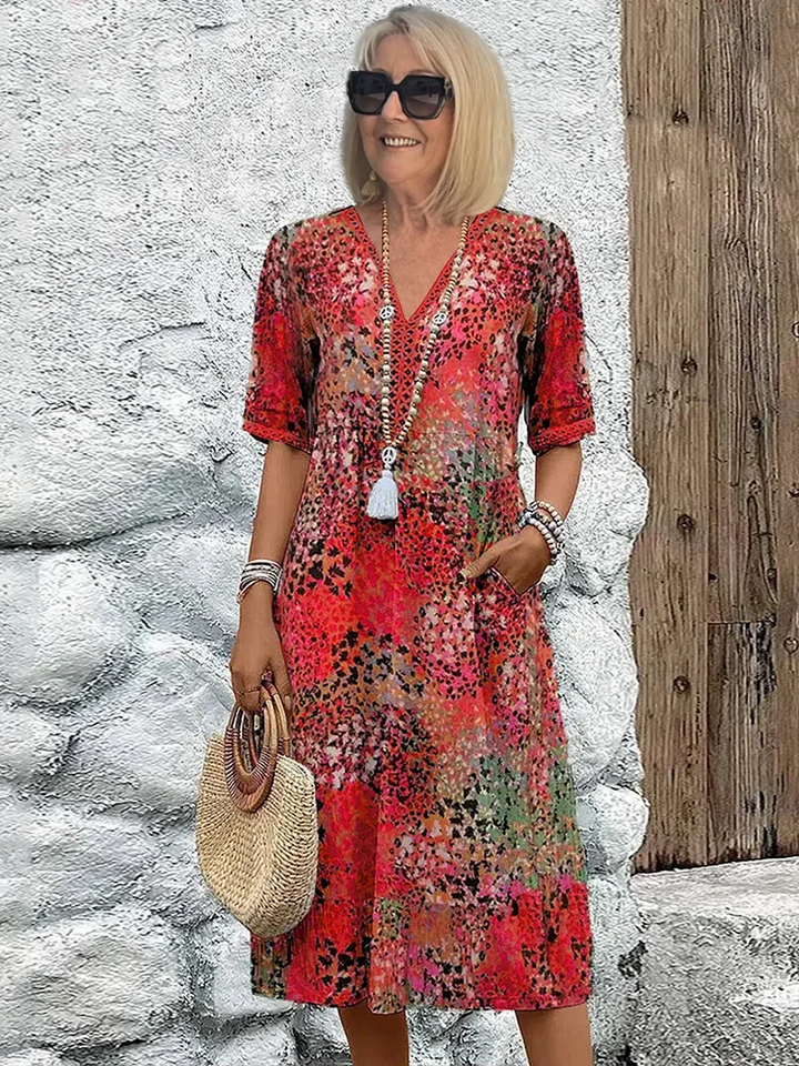Angela | Stilvolles Sommer-Maxikleid mit Print - Elle Zürich