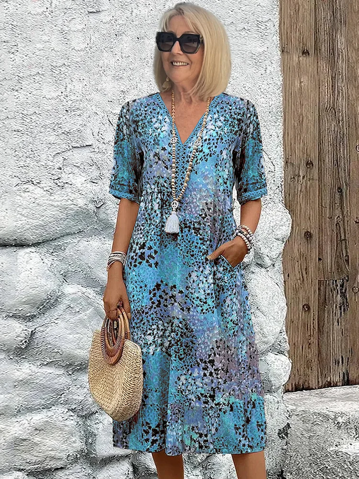 Angela | Stilvolles Sommer-Maxikleid mit Print - Elle Zürich