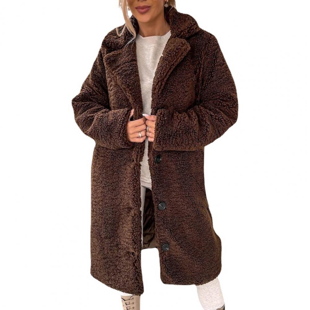 Jana | Damen Langer Teddy-Mantel mit Kunstpelz - Elle Zürich