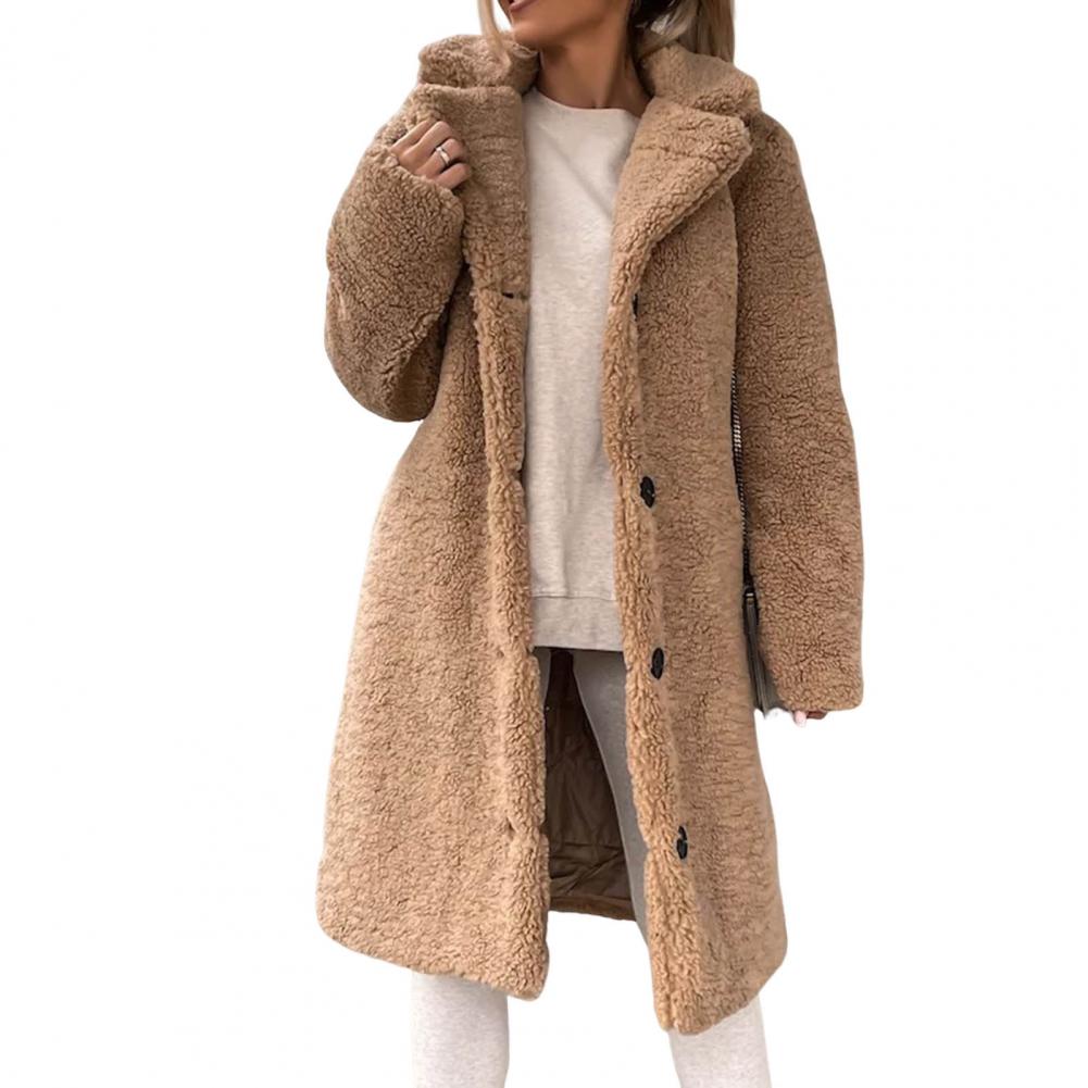 Jana | Damen Langer Teddy-Mantel mit Kunstpelz - Elle Zürich