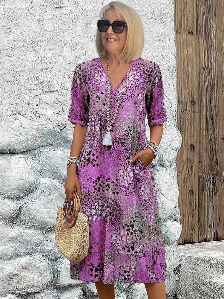 Angela | Stilvolles Sommer-Maxikleid mit Print - Elle Zürich