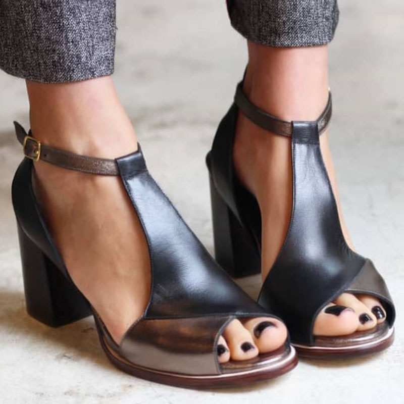 Anna | Elegante Sommer Peep Toe Sandalen - Elle Zürich