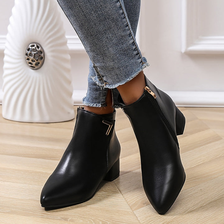 Anja | Damen Schick Spitz Absatz Stiefeletten
