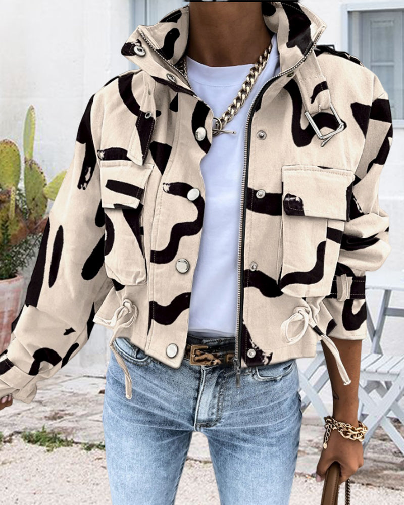 Maria | Damen Winterjacke mit Print und Reißverschluss - Elle Zürich