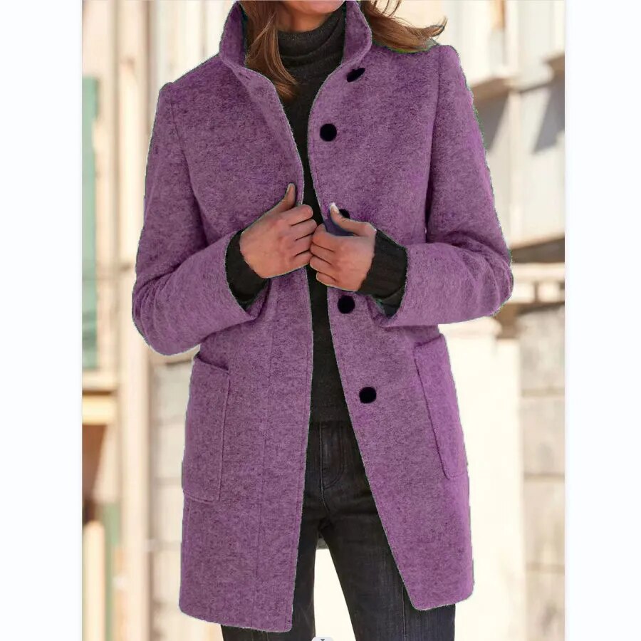 Katharina | Damen Eleganter Einreihiger Wintermantel - Elle Zürich