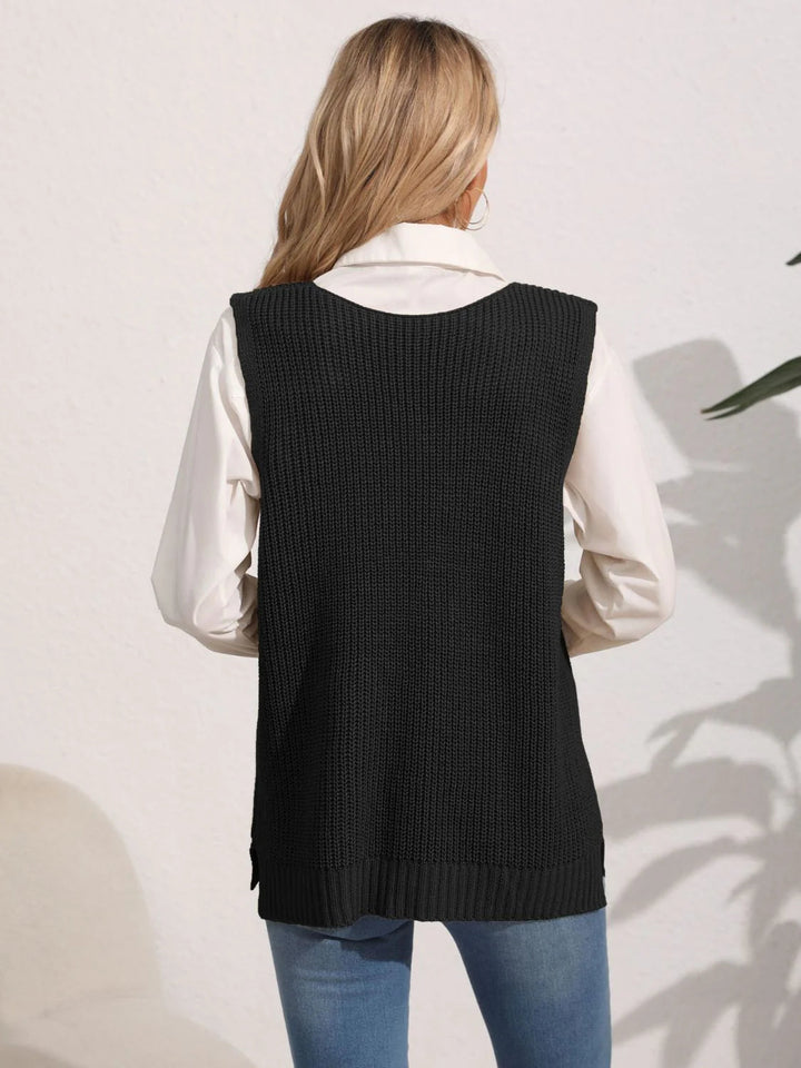 Kathrin | Damen Winter-Pulloverweste mit Perlendetails - Elle Zürich