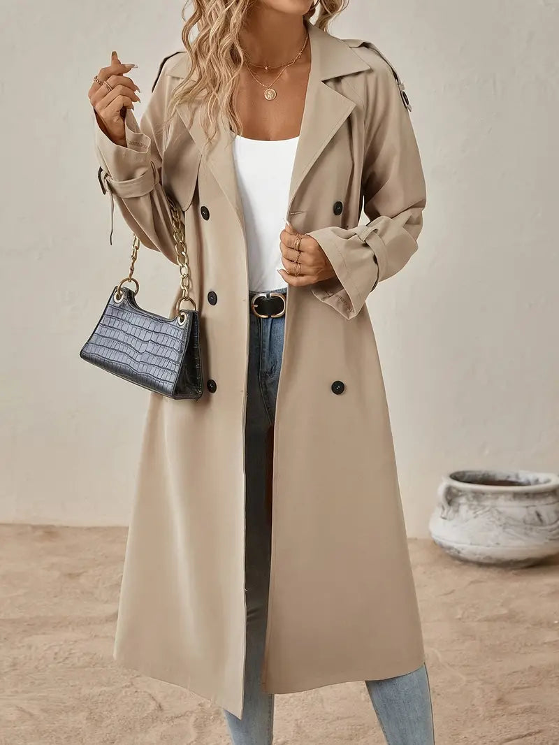 Leonie | Stylischer Langer Trenchcoat Knöpfen - Elle Zürich