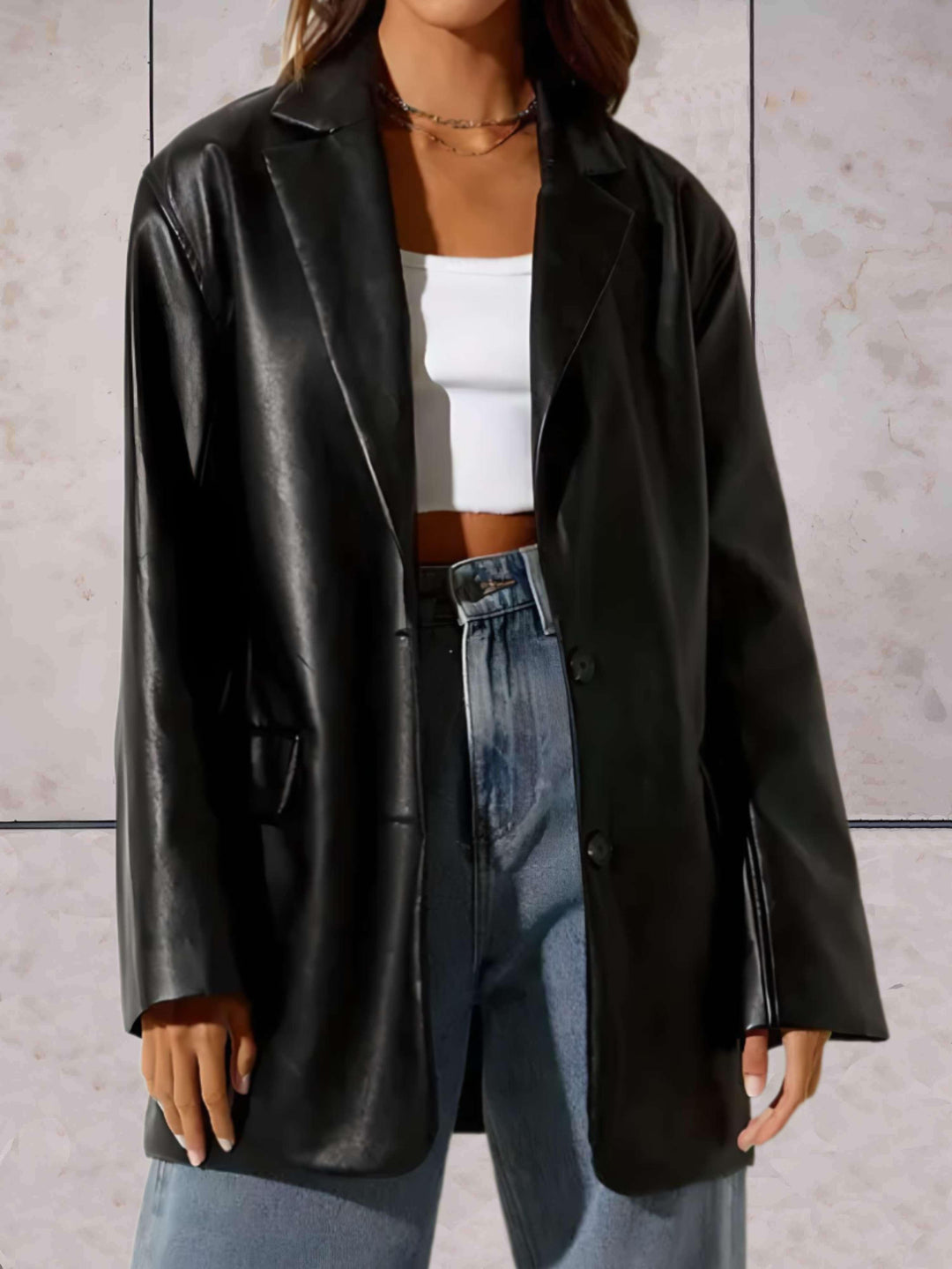 Katharina | Damen Winter-Blazer aus Kunstleder - Elle Zürich