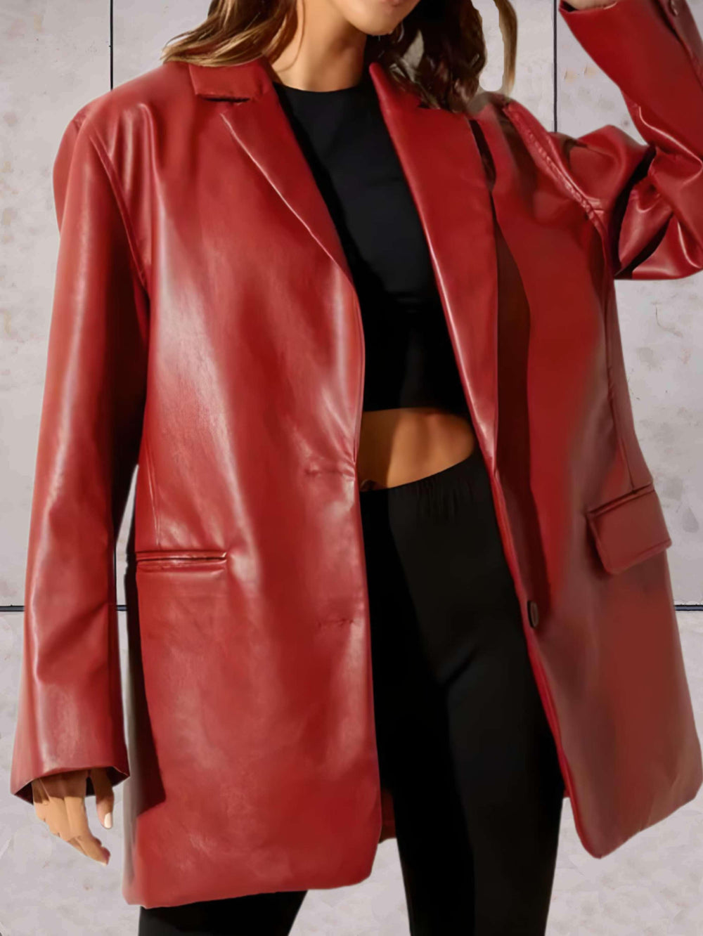 Katharina | Damen Winter-Blazer aus Kunstleder - Elle Zürich