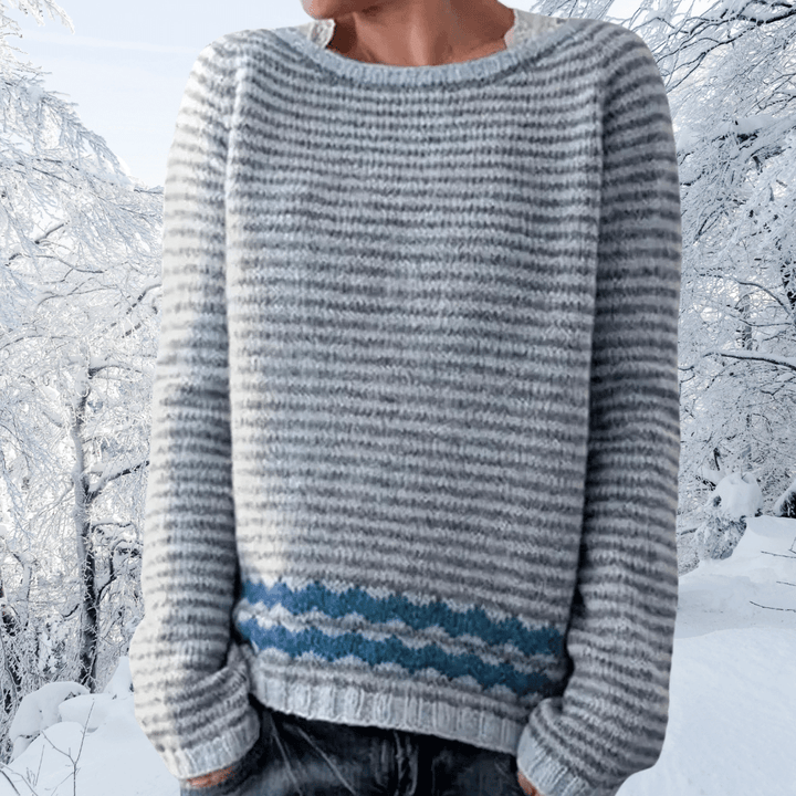 Greta | Damen Winterpullover mit Streifen und Lockerer Passform - Elle Zürich