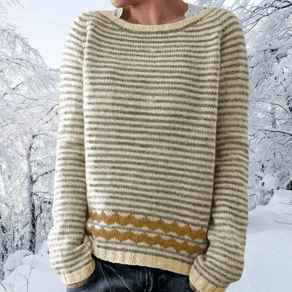 Greta | Damen Winterpullover mit Streifen und Lockerer Passform - Elle Zürich
