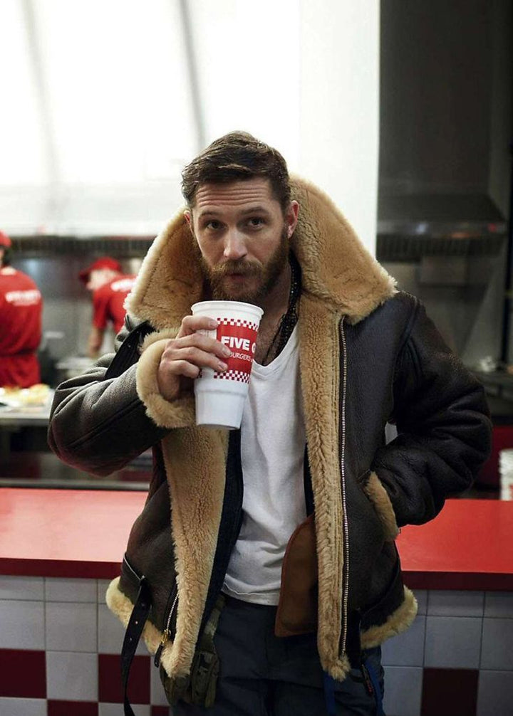 Hermano | Herren Warme Lammfell-Lederjacke mit Gürtel