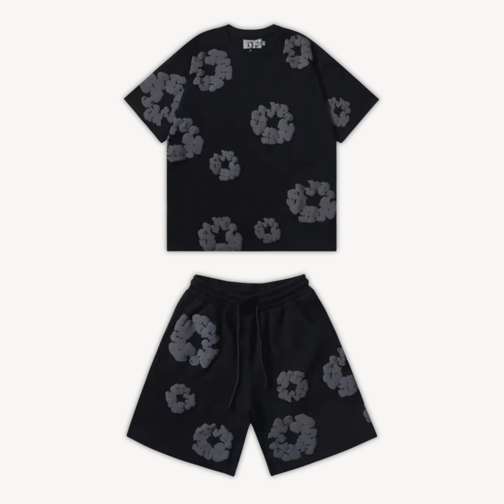 Sebastian | Unisex T-Shirt-und-Shorts-Set mit Blumenmuster - Elle Zürich