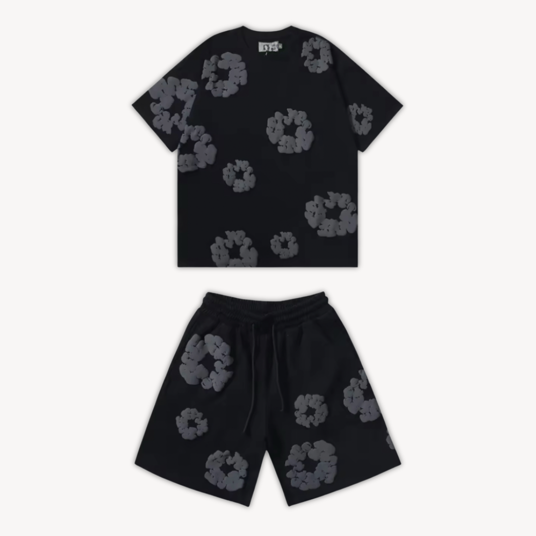 Sebastian | Unisex T-Shirt-und-Shorts-Set mit Blumenmuster - Elle Zürich