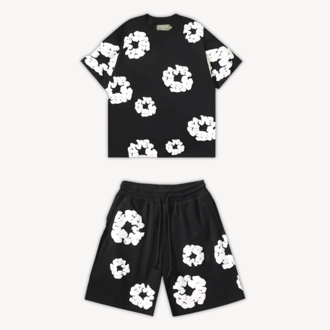 Sebastian | Unisex T-Shirt-und-Shorts-Set mit Blumenmuster - Elle Zürich