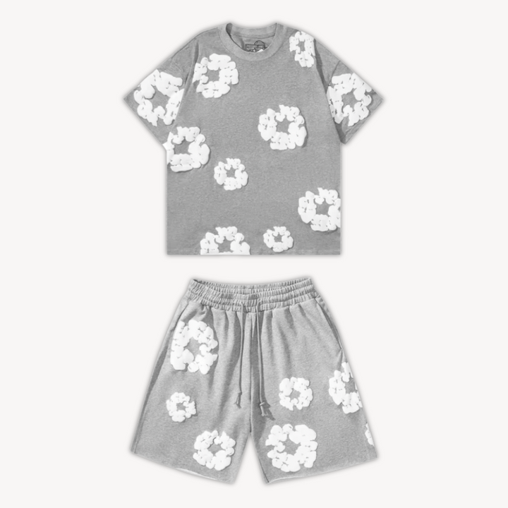 Sebastian | Unisex T-Shirt-und-Shorts-Set mit Blumenmuster - Elle Zürich