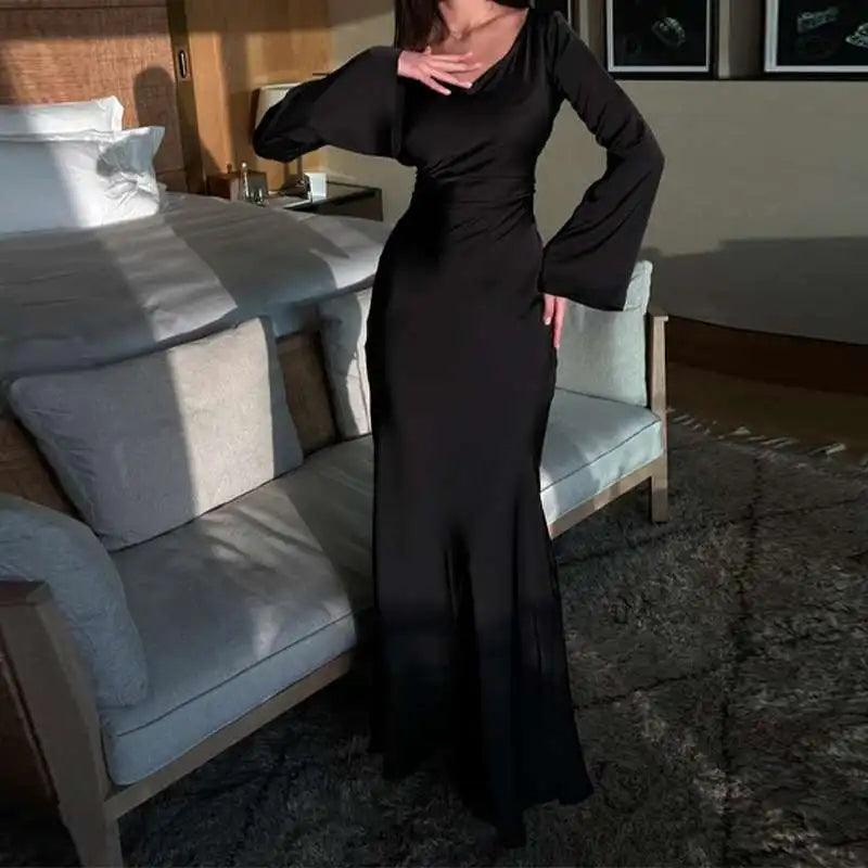 Daniela | Damen Winter Langarm Maxikleid - Elle Zürich