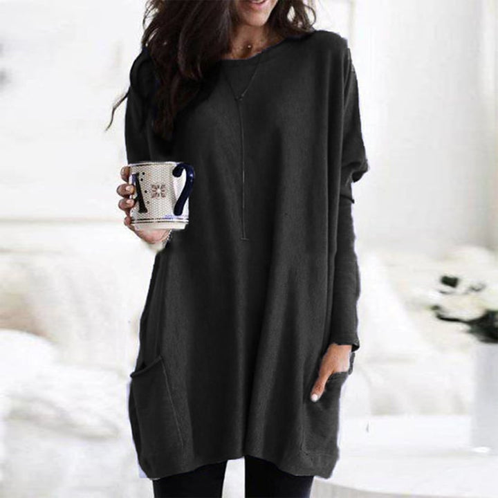 Stefanie | Bequemer Langer Pullover mit Taschen - Elle Zürich