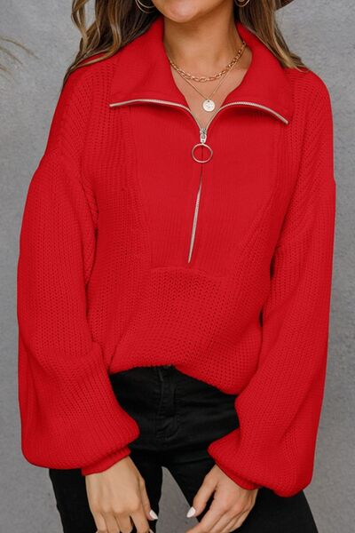 Daniela | Lässiger Halber Reißverschluss Pullover Damen - Elle Zürich