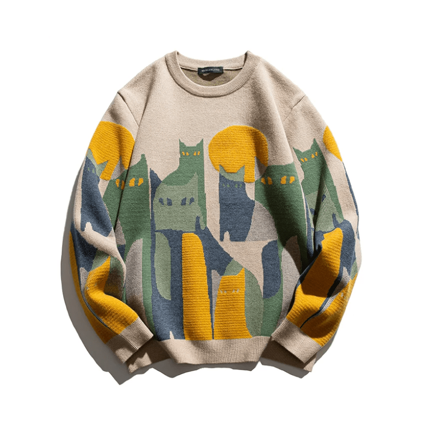 Carolin | Damen Winterpullover mit Katzenmotiv und Lockerer Passform - Elle Zürich