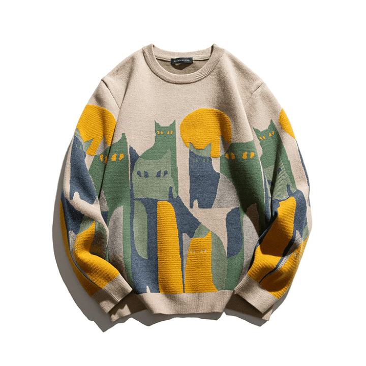 Carolin | Damen Winterpullover mit Katzenmotiv und Lockerer Passform - Elle Zürich