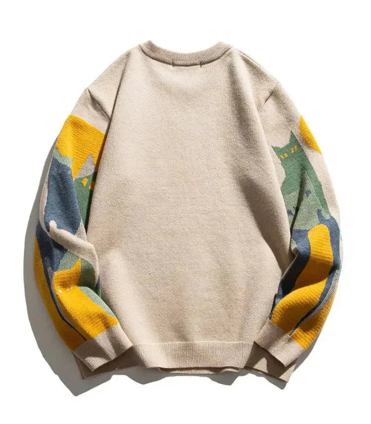Carolin | Damen Winterpullover mit Katzenmotiv und Lockerer Passform - Elle Zürich