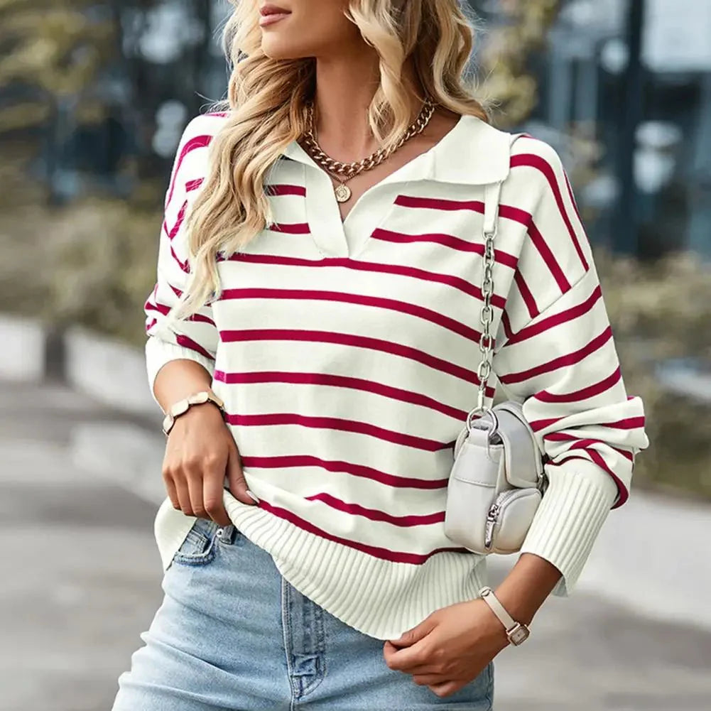 Britta | Gestreifter Winter-Strickpullover für Damen - Elle Zürich