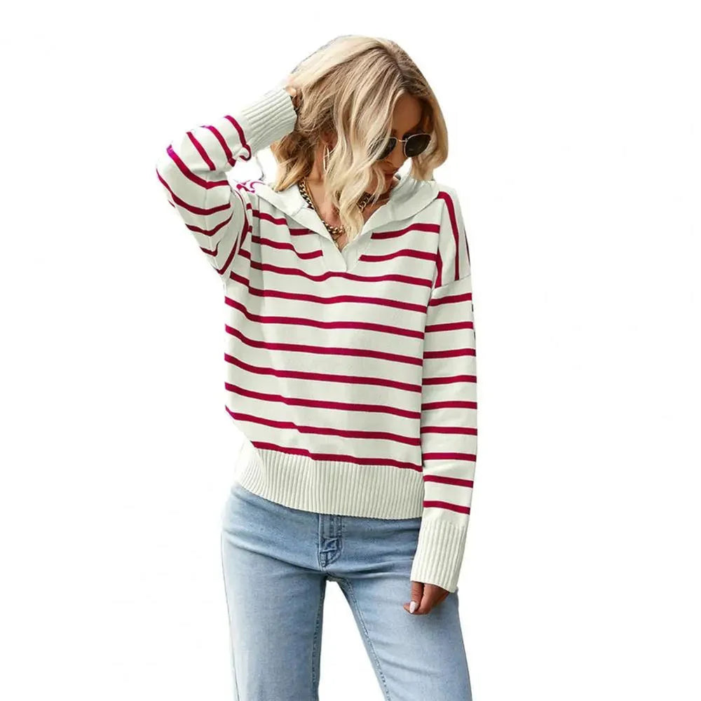 Britta | Gestreifter Winter-Strickpullover für Damen - Elle Zürich