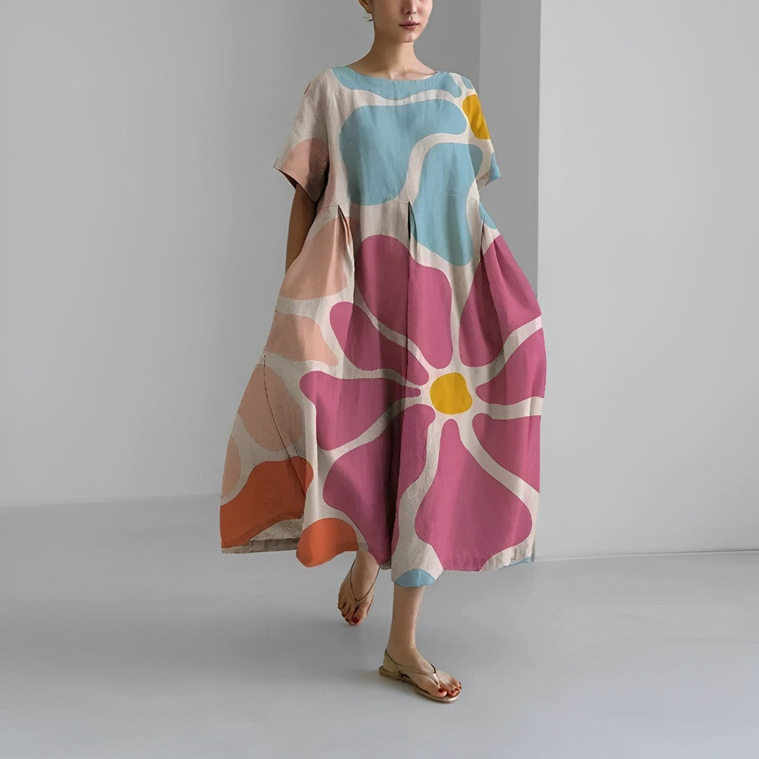 Greta | Boho Weites Kleid mit Blumenmuster - Elle Zürich