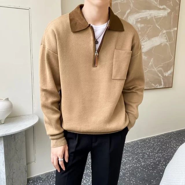 Elias | Premium Herrenpullover mit halbem Reißverschluss - Elle Zürich