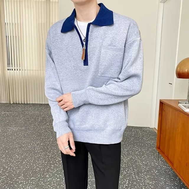 Elias | Premium Herrenpullover mit halbem Reißverschluss - Elle Zürich