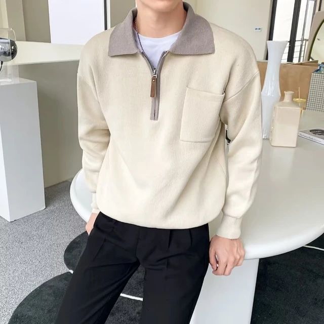 Elias | Premium Herrenpullover mit halbem Reißverschluss - Elle Zürich