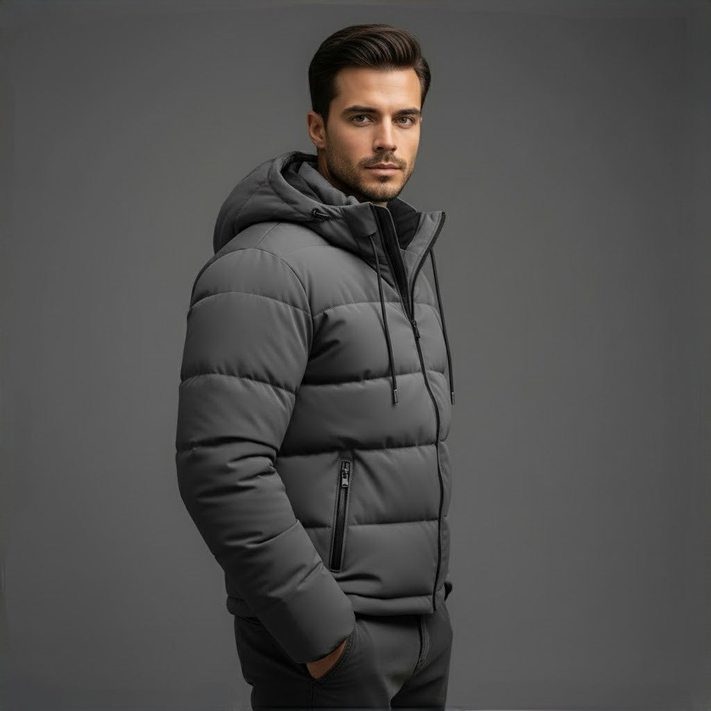 Lars | Herren Winter Steppjacke Mit Kapuze