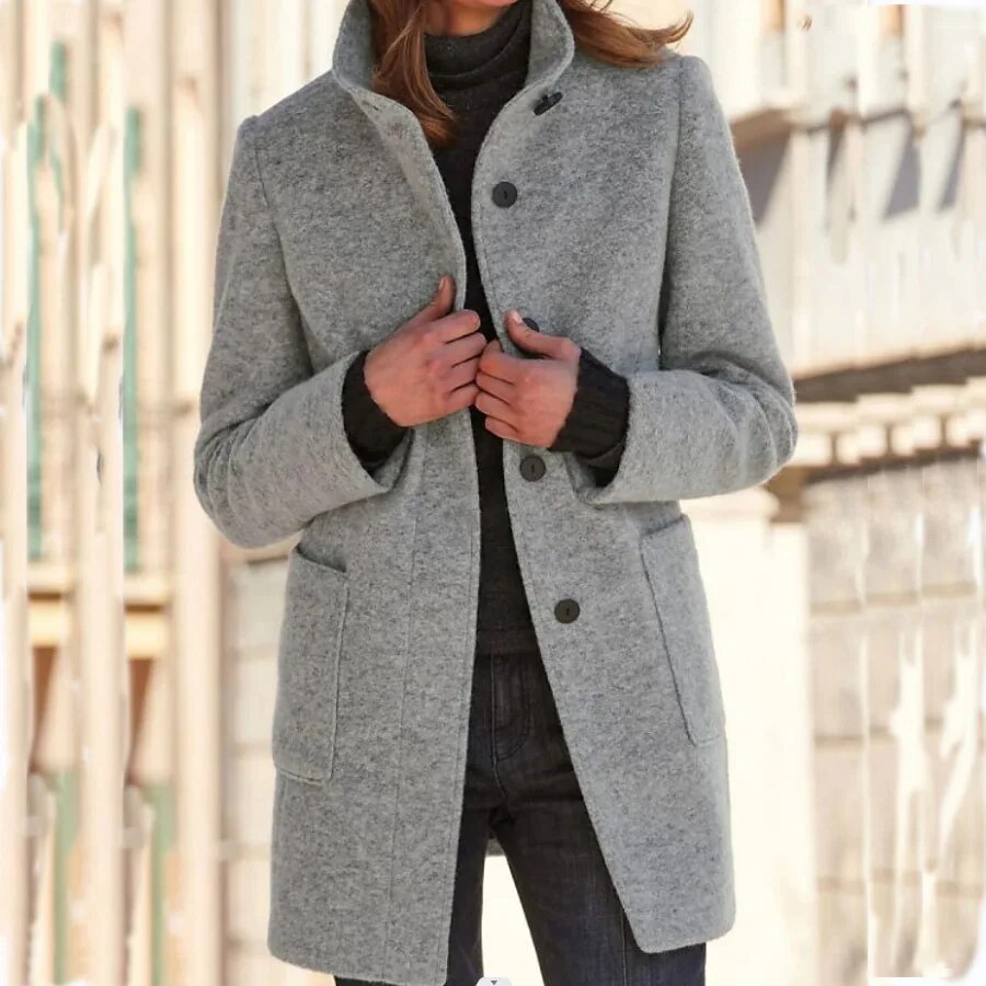 Katharina | Damen Eleganter Einreihiger Wintermantel - Elle Zürich