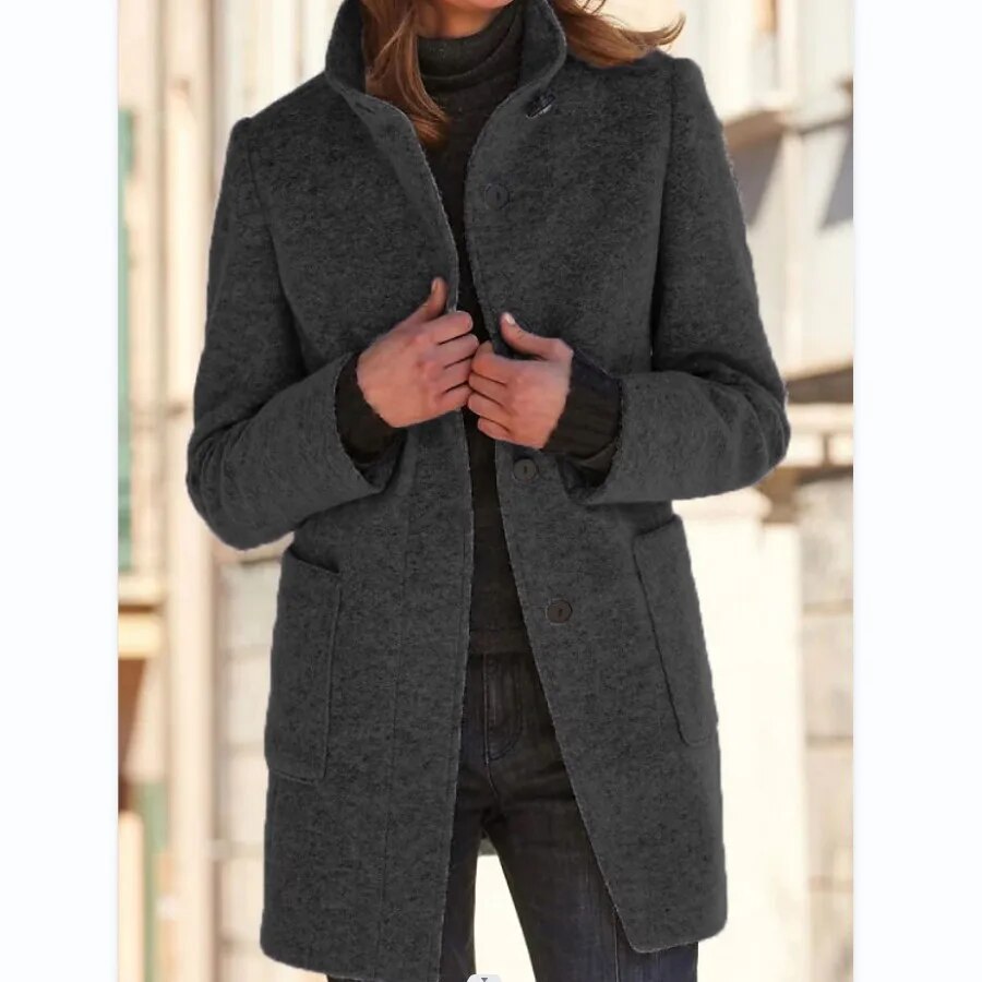 Katharina | Damen Eleganter Einreihiger Wintermantel - Elle Zürich