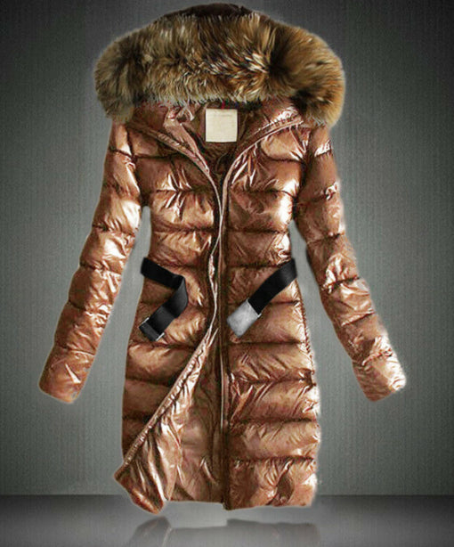 Julia | Damen Winter-Steppmantel mit Kapuze und Kunstfell - Elle Zürich