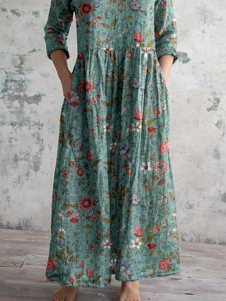 Hanna | Elegantes Blumenkleid mit V-Ausschnitt - Elle Zürich