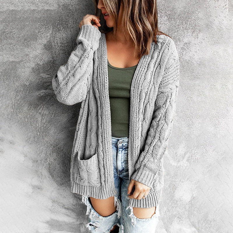 Maja | Damen Winter-Strickcardigan mit Zopfmuster - Elle Zürich
