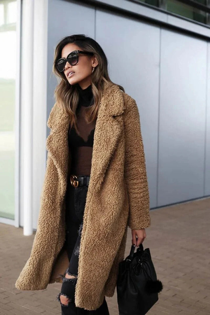 Yvonne | Damen Winter Teddy Mantel mit Lockerer Passform - Elle Zürich