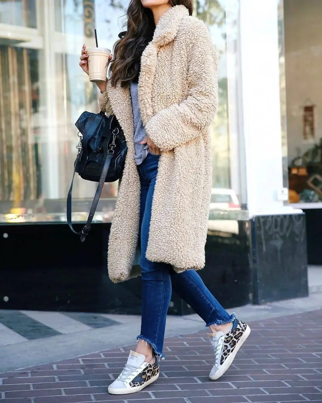 Yvonne | Damen Winter Teddy Mantel mit Lockerer Passform - Elle Zürich
