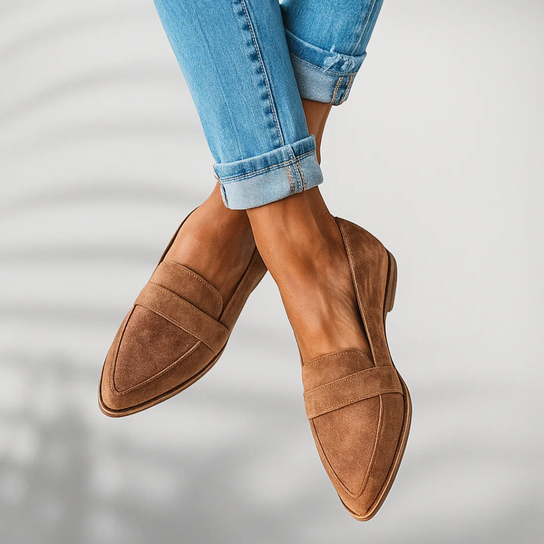 Rosa | Damen Slipper mit Spitzenspitze für Freizeit