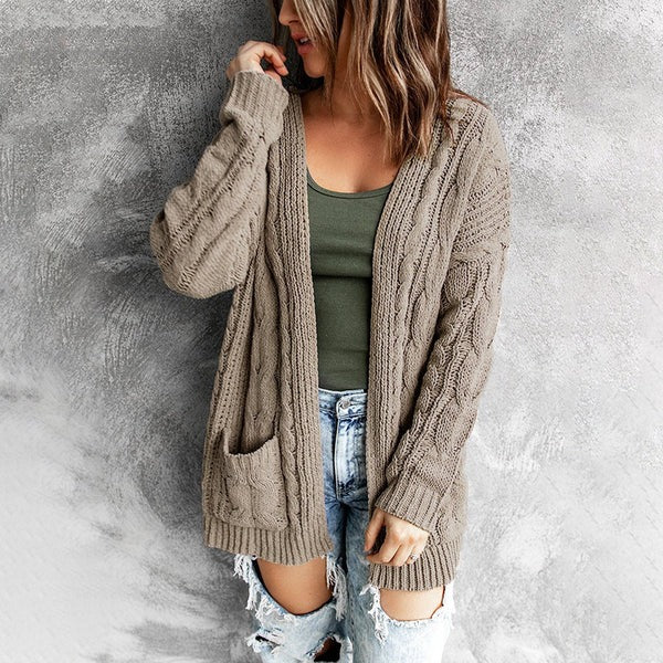 Maja | Damen Winter-Strickcardigan mit Zopfmuster - Elle Zürich