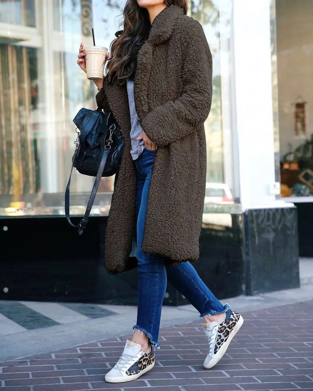 Yvonne | Damen Winter Teddy Mantel mit Lockerer Passform - Elle Zürich