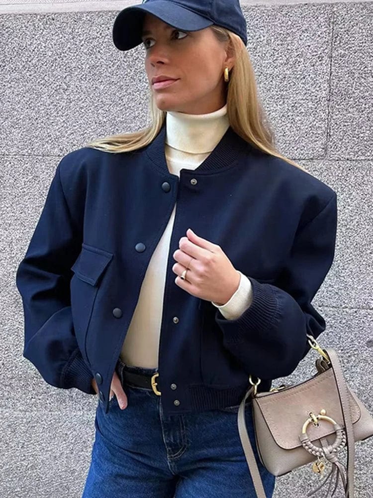 Kerstin | Damen Cropped Casual Jacke mit Taschen - Elle Zürich