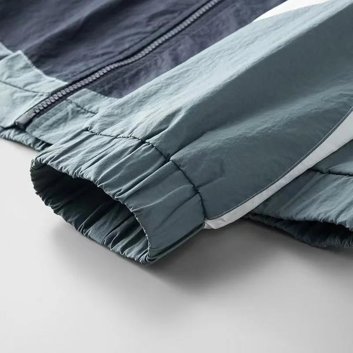 Julian | Herren Color-Block Windbreaker-Jacke mit Kapuze